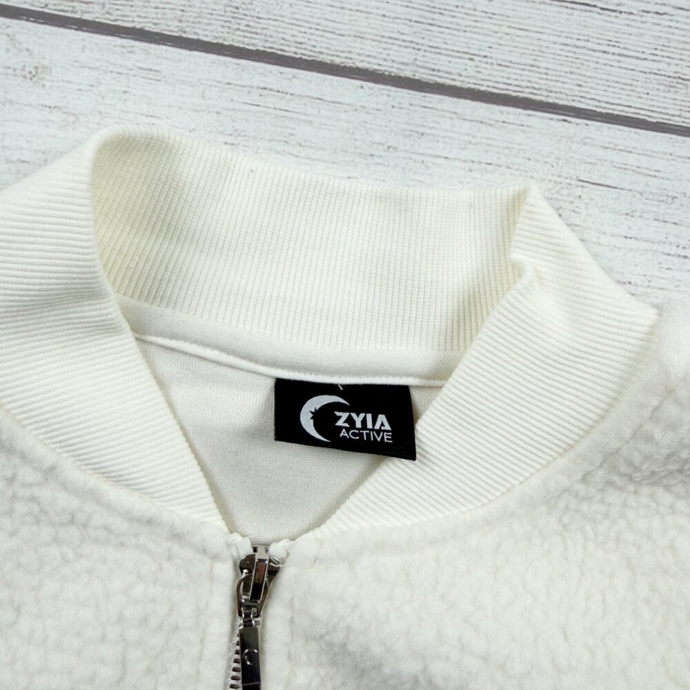 NWT Zyia Active White Flying V Fleece Jacket XS - Picture 3 of 8
